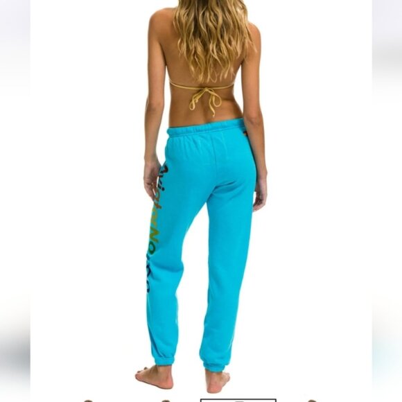 AVIATOR NATION SWEATPANTS  NEON BLUE Malibu, CA Medium EUC $156.00 - Picture 9 of 13
